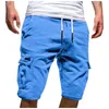 Herenshorts 2023 Zomer Outdoor Cargozak Katoen Casual Halve Broek Mid Taille Trekkoord Losse Bib Overalls Mannelijk