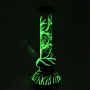 18mm Female UV Bong Water Pipe Smoking Hookahs Glow In The Dark Dab Rigs 4 Arms Tree Percolator Diffused Downstem Bowl Straight Tube Bongs