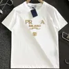Designer Luxus PRADs Klassisches Sommerprodukt Mode Vielseitig Lässig Kurzarm Trendy Herren Brief Zahnbürste Besticktes Solides T-Shirt