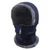 Bérets femmes doublure en polaire en peluche chapeau tricoté pull casquette protection des oreilles couverture du visage bonnet casquettes coupe-vent hiver épais cache-cou