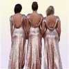 Sparkly Rose Gold Sequins Bridesmaid Dresses 2019 Mixed Style Custom Made Sheath Bridemaid Dress Prom Party Dresses Wedding Guest 1830052