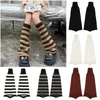 Frauen Socken Winter Gothic Academia Streifen Gestrickte Bein Wärmer Lose Fit Socke Abdeckung Mädchen Footless Casual Schutz Strumpf Für