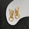 Boucles d'oreilles créoles à Double trou d'oreille, connexion Simple à trois anneaux, petits bijoux perforés, cadeau pour femmes, 2023