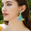 Dangle Earrings Butterfly Beaded -Boho装飾スパンコールスプリングステートメントジュエリーシードビーズアクセサリー