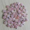 Fubaoying Charm Natural Heart Stone Pendant 30pcs lot Pink Quartz Crystal Fashion Accessories 20mm Sell For Jewelry Making 201242l