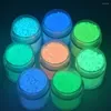 Glitter per unghie 8 colori Fai da te Bellezza Glow In The Dark Luminoso Art Sands UV Gel Polish Tips Decor Strumenti per manicure