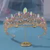 Elegancka księżniczka AB Crystal tiara korona dla dziewcząt weselnych luksusowa królowa purpurowe pałąki do włosów na nonstone