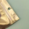 Matt Clear Front Zip Lock Återställbara paketpåsar Guld Självförsegling Aluminiumfolie Mat Sundries Inslagsdragare