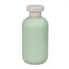 Lagringsflaskor 2st avokado grön emulsion runda påfyllningsbara schampoflaskan återanvändbar pump dispenser behållare med flip topp cap plast burk