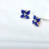 Dos Boucles D'oreilles Femme Émail Bijoux Fleur Bleue Clip Simple Oreille Poignets Pour Oreilles Non Percées Boucles D Oreille Femme