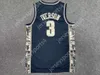 Navio dos EUA Camisa de basquete masculina Allen Iverson 3 Georgetown Hoyas College Jersey toda costurada azul cinza tamanho S-3XL qualidade superior