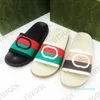 2023 Designer Slides Mode Herren Gestreifte Gummi Slides Interlocking Plateauschuhe Luxus Wohnung Unisex Strand Hausschuhe Badezimmer Home Flip Flops 35-46 3344