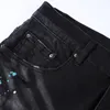 Men's Jeans AM 2023 Streetwear Ripped Tie-Dye Printed Stretch Skinny Pants Casual Black Slim Fit Pencil Trousers