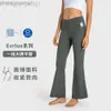 Projektant LululeMenity Women Yoga Super Talle Flare Pants Double 6 przędza szerokie spodnie nóg elastyczne odchudzanie joga lululemen