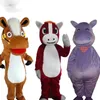 Professionelles lustiges Cartoon-Pony-Maskottchen-Kostüm, Plüschpferd, erwachsenes Walking-Puppenkostüm, Halloween-Party-Dressing-Requisiten