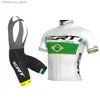 Conjuntos de jersey de ciclismo Brasil Ert Racing Ciclismo Jersey Conjunto Verano Hombres Corto Seve Ropa Breathab Bicyc Camisas Bib Shorts Traje MTB Bike Ropa Q231107