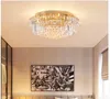 Plafondlampen gouden lamp armatuur moderne heldere k9 kristallen led lamp ronde spoelige gemonteerde verlichting fitting lustres
