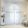 Curtain White Embroidered Floral Tulle Curtains For Bedroom Sheer Window Living Room Ready Made