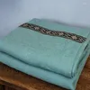 Battaniyeler gerçek Fransız keten düz tabaka ile işlemeli sınır taş yıkanmış keten yumuşak yatak nefes alabilen battaniye ultra yatak ev