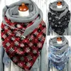 Lenços lenço de floco de neve para mulheres outono inverno engrossado botão à prova de vento macio envoltório xale feliz natal vintage lenços bandana