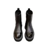 Bottes de chanélies designer bottes de cheminée Chelsea chaneles bottes chaneles talon épais semelle épaisse