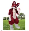 Rabatt Husky Fox Mid-Längd päls maskot kostym som går Halloween juldräkt fest