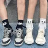 Women Socks D.Nale K Cute Cartoon Three-Dimensional Stockings Pure Cotton Magnetic Suction Holding Couple Mid Tube