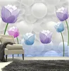 Wallpapers The Custom 3D Murals Beautiful And Fresh Watermark Tulip Papel De Parede Living Room Sofa TV Wall Bedroom Paper