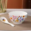 Plates Sunflower Ceramic Party Tableware Set Porcelain Breakfast Plate Dish Noodle Bowl Coffee Cup Decorative