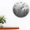 Zegary ścienne mgliste lasy rośliny drzewa salon clock okrągłe dekoracje domowe sypialnia dekoracja kuchni