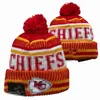 Män stickad manschetterad Pom Kansas City Beanies KC Bobble Hats Sport Knit Hat randig Sideline Wool Warm Baseball Beanies Cap för kvinnor A22