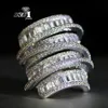 Solitaire Ring YaYI Jewelry Fashion Complex Design Princess Cut 260pcs AAAAA White Zircon Silver Color Engagement Wedding Party Gift Rings 230404