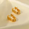 Stud Earrings Delicate U-Type For Women Waterproof Gold Plated Stainless Steel Earring Minimalist Stacking Jewelry Gifts