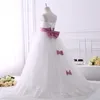 Vestidos de menina simples princesa flor para casamento rendas tule apliques com arco primeira comunhão baile de formatura beleza pageant vestidos