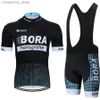 Cycling Jersey Sets Men's Cycling Suit Costume Bike Man UCI BORA Bicycs Shorts Clothes Summer 2023 Mtb Sports Clothing Bib Uniforms Mens Sets Team Q231107