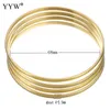 Bangle mode Romeinse stijl roestvrijstalen bangle goudkleur minnaar bedelarmband voor vrouwen merk gouden brede manchet bangle 7pcsset 230404