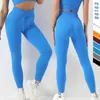 Yoga Outfits Ribbed Seamless Pants High Waist Gym Leggings Women Drawstring Sport Fitness Tummy Control Running Training Tights 230406