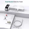 Pommeaux de douche de salle de bain Fixation de bidet Siège de toilette ultra-mince Double buse Pression d'eau réglable en spirale Pulvérisateur de cul non électrique avec tuyau 230406