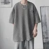 Herr t-skjortor foufurieux fashionabla tröjor runda nacke streetwear casual koreansk sommar tunt lösa korta ärm t-shirts kläder 2023