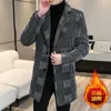 2023 outono inverno longo jaquetas de lã homens engrossados quente casual negócios trench coat social streetwear roupas masculinas