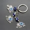 Porte-clés Longes L Blue Evil Eye Porte-clés Éléphant Turc Amet Nazar Perle Porte-clés Bonne Chance Bénédiction Charme Pour La Maison Sac De Voiture Bourse D Amufo