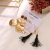 Dangle Earrings EN Long Tassel Earring For Women Boho Acrylic Pearl Brincos Geometric Big Circle Set Korean Jewelry