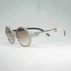 Luksusowe projektanty letnie okulary przeciwsłoneczne Vintage Rhinestone Mężczyźni Naturalne szklanki rogu bawołów do klubowych odcieni drewno owalne gafas okulos na zewnątrz gogle