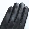 Cinq doigts gants femmes gant femmes en cuir de mouton véritable élégant mode poignet lecteur haute qualité mitaines thermiques