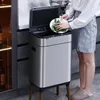 Poubelles cuisine être capteur intelligent automatique acier inoxydable pied haut 230406