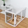 Cat Carriers Freestanding Foldable Dog Gate For House Extra Wide Wooden White Indoor Puppy Stairs Gates Doorways Pet