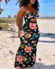 ワークドレス夏のセクシーなアフリカのノースリーブポリエステル印刷ロングドレスs-3xl女性用マキシ