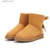 Сапоги 2023, новые модные классические австралийские детские сапоги из натуральной кожи для девочек, теплые зимние зимние сапоги для детей, детская обувь, хлопковые ботинки для мальчиков, T231106