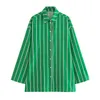 Calças femininas de duas peças listra camisa verde e calças das mulheres 2 conjunto pijama estilo blusa roupas combinando roupas femininas 2023