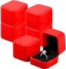 Smyckespåsar 6st Display Case Velvet Ring Box Holder Gift Heart Boxes Wedding Romantic Organizer Engagement Partihandel